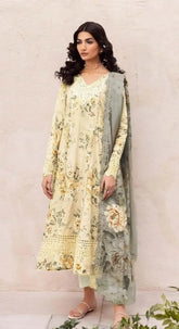 IZNIK LUXURY CHIKANKARI LAWN PRINTED WITH EMBROIDERED - UNSTITCHED 3 PC SUIT | CK-25