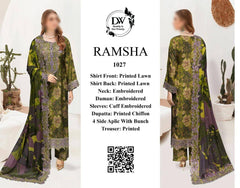 RAMSHA | BEAUTIFULLY DIGITAL PRINTED LAWN WITH HEAVY THREAD EMBROIDERED SEQUENCE WORK | UNSTITCHED 3-PIECE SUIT