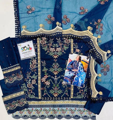 Sobia Nazir Dark Blue Luxury Lawn Collection Replica