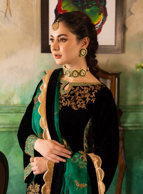 ZAINAB CHOTTANI - LUXURY VELVET EMBROIDERED THREE PIECE SUIT