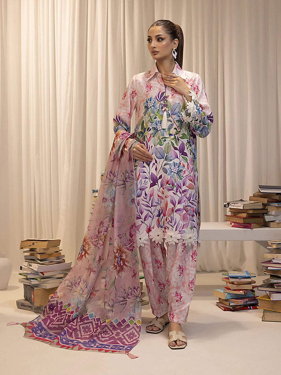 SIBEL BY SALITEX | ELEGANTLY MULTI DIGITAL PRINTED LAWN WITH EMBROIDERED | UNSTITCHED 3-PIECE SUIT