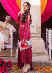 MAAHI BY KANWAL MALIK | EXCLUSIVE WEAR | FULLY HEAVY THREAD EMBROIDERED SEQUENCE WORK WITH STONE WORK & CRYSTAL WORK NET DRESS | UNSTITCHED 3-PIECE SUIT | KML-25