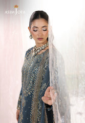 ASIM JOFA | EXCLUSIVE WEAR | FULL HEAVY THREAD EMBROIDERED SEQUENCE WORK CHIFFON DRESS | UNSTITCHED 3-PIECE SUIT | AJUEV-08