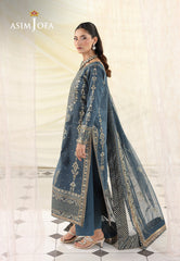 ASIM JOFA | EXCLUSIVE WEAR | FULL HEAVY THREAD EMBROIDERED SEQUENCE WORK CHIFFON DRESS | UNSTITCHED 3-PIECE SUIT | AJUEV-08