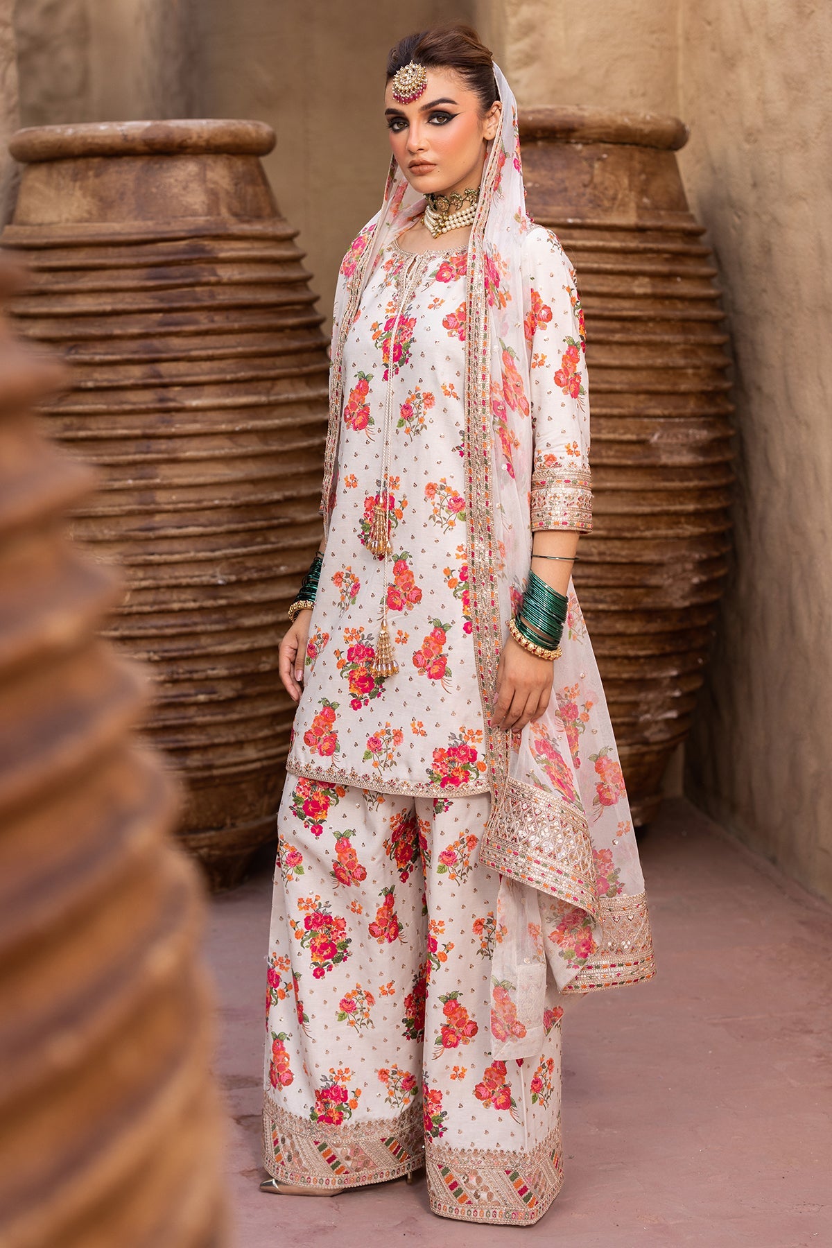 CHARIZMA | BEAUTIFULLY FLOWER MULTI DIGITAL PRINTED SILK DRESS WITH MULTI THREAD EMBROIDERED SEQUENCE WORK | UNSTITCHED 3-PIECE SUIT | CMA-5-071