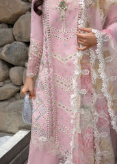A FLORAL MESH - ROSE PINK BY CRIMSON | HEAVY SCHIFFLI WORK EMBROIDERED LAWN | UNSTITCHED 3-PIECE SUIT | CL24-D7B