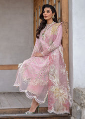 A FLORAL MESH - ROSE PINK BY CRIMSON | HEAVY SCHIFFLI WORK EMBROIDERED LAWN | UNSTITCHED 3-PIECE SUIT | CL24-D7B