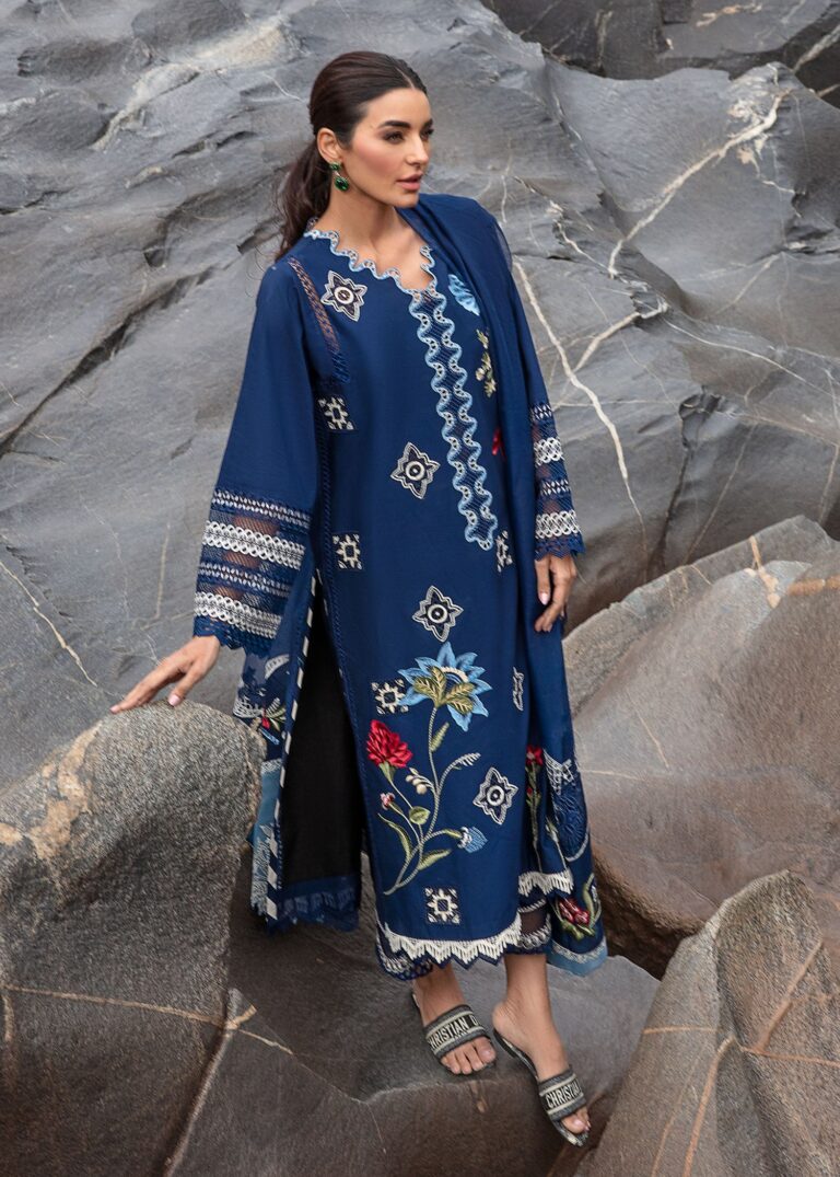 CRIMSON LUXURY LAWN EMBROIDERED '25 -INTO THE WILD-MIDNIGHT BLUE