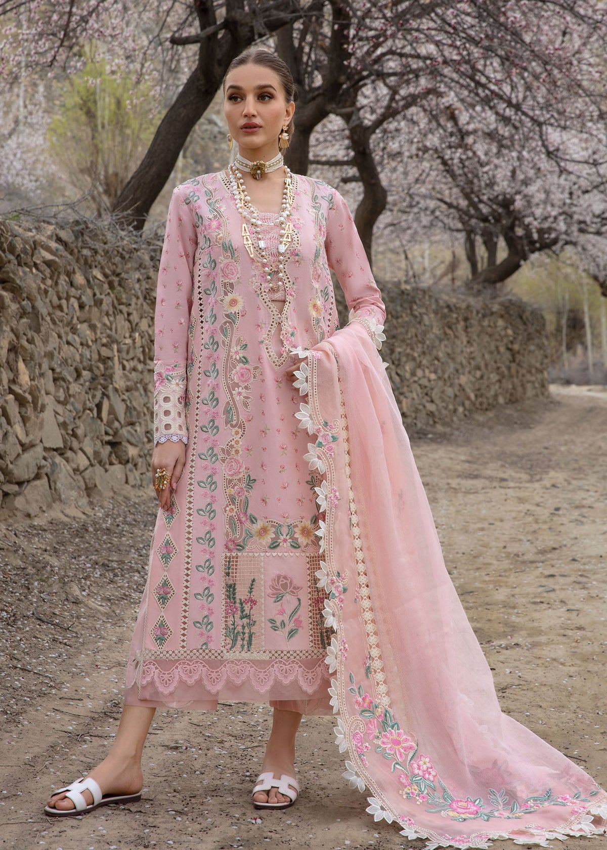 CRIMSON - BELIEVE IN HER - BLUSH PINK - LUXURY LAWN '25 - HEAVY EMBROIDERED - UNSTITCHED 3-PIECE SUIT