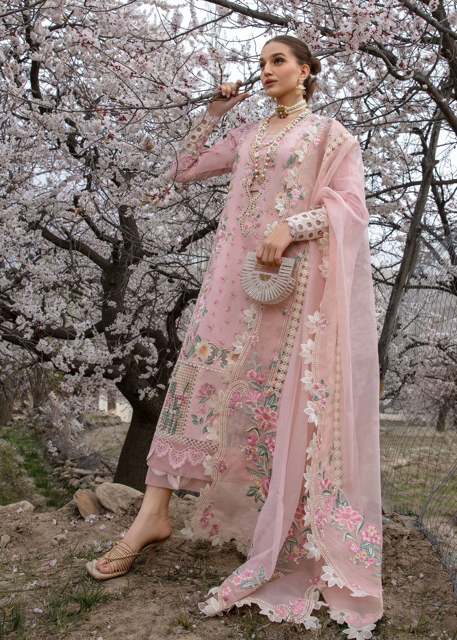 CRIMSON - BELIEVE IN HER - BLUSH PINK - LUXURY LAWN '25 - HEAVY EMBROIDERED - UNSTITCHED 3-PIECE SUIT