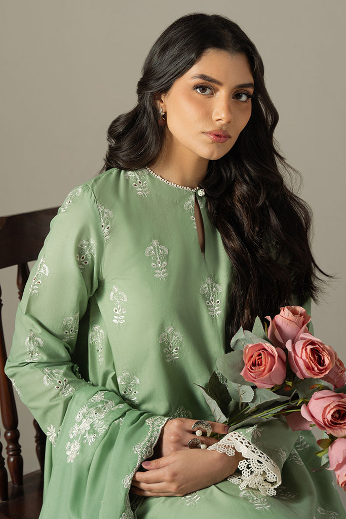 CROSS STITCH | LUXURY LAWN HEAVY EMBROIDERED | UNSTITCHED 3-PIECE SUIT| SAGE GARDEN