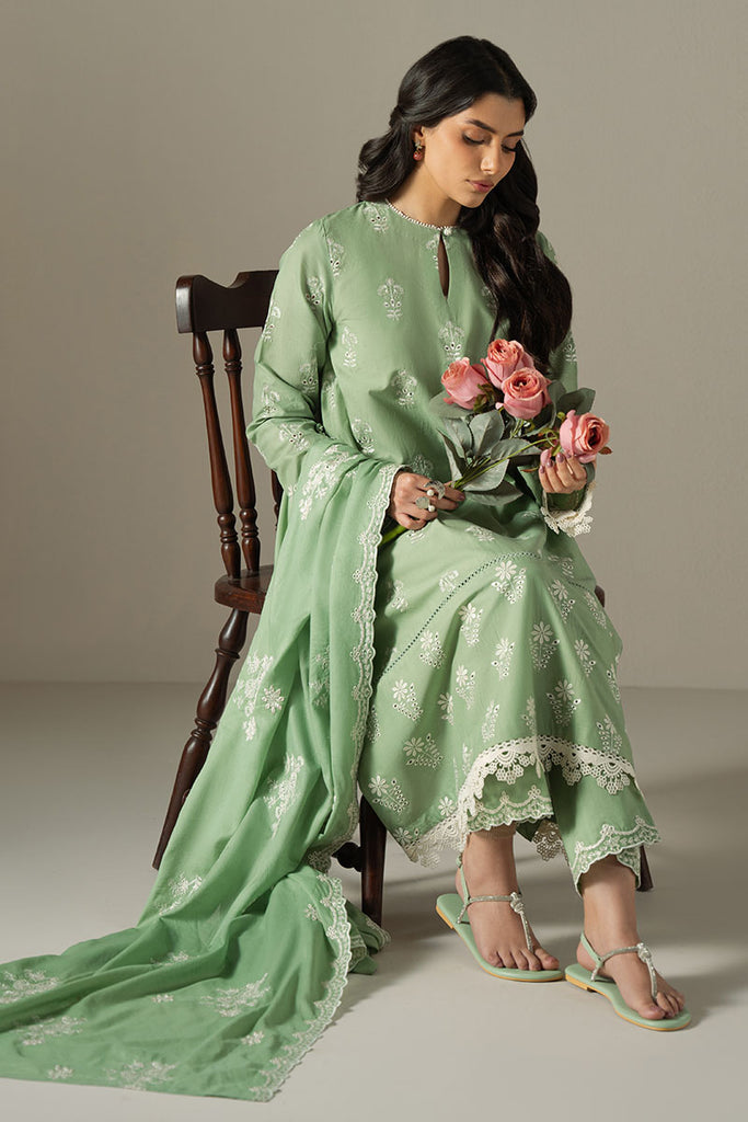 CROSS STITCH | LUXURY LAWN HEAVY EMBROIDERED | UNSTITCHED 3-PIECE SUIT| SAGE GARDEN