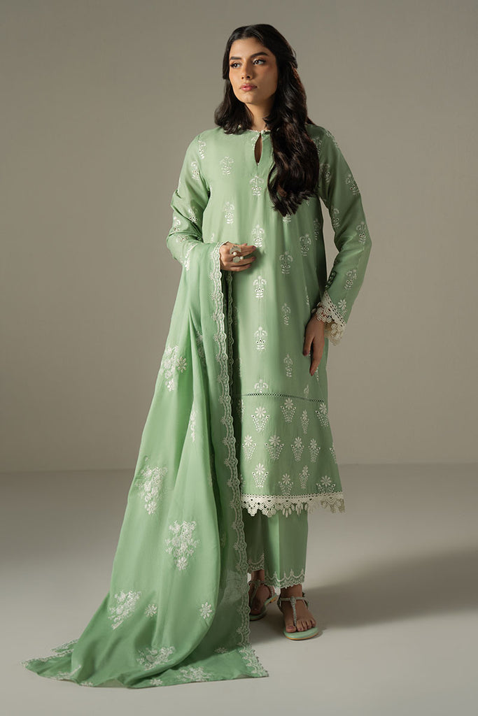 CROSS STITCH | LUXURY LAWN HEAVY EMBROIDERED | UNSTITCHED 3-PIECE SUIT| SAGE GARDEN