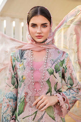 MARIA.B | MPRINTS LUXURY LAWN CHIKANKARI WORK WITH HEAVY EMBROIDERED | UNSTITCHED 3-PIECE SUIT | MPT-2502-A