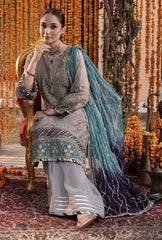 RANG-E-MEHFIL BY ADAN'S LIBAS | ELEGANTLY ARTICLE | FULLY HEAVY MULTI THREAD EMBROIDERED SEQUENCE WORK WITH HANGING TASSELS & PEARL'S WORK IN CHIFFON DRESS | UNSTITCHED 3-PIECE SUIT | D-005