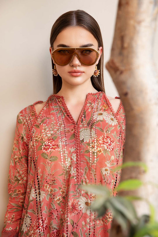 MARIA B | MPRINTS LUXURY LAWN CHICKENKARI WORK WITH HEAVY EMBROIDERED | UNSTITCHED 3-PIECE SUIT | MPT-2508-A