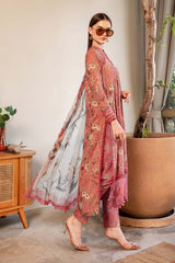 MARIA B | MPRINTS LUXURY LAWN CHICKENKARI WORK WITH HEAVY EMBROIDERED | UNSTITCHED 3-PIECE SUIT | MPT-2508-A