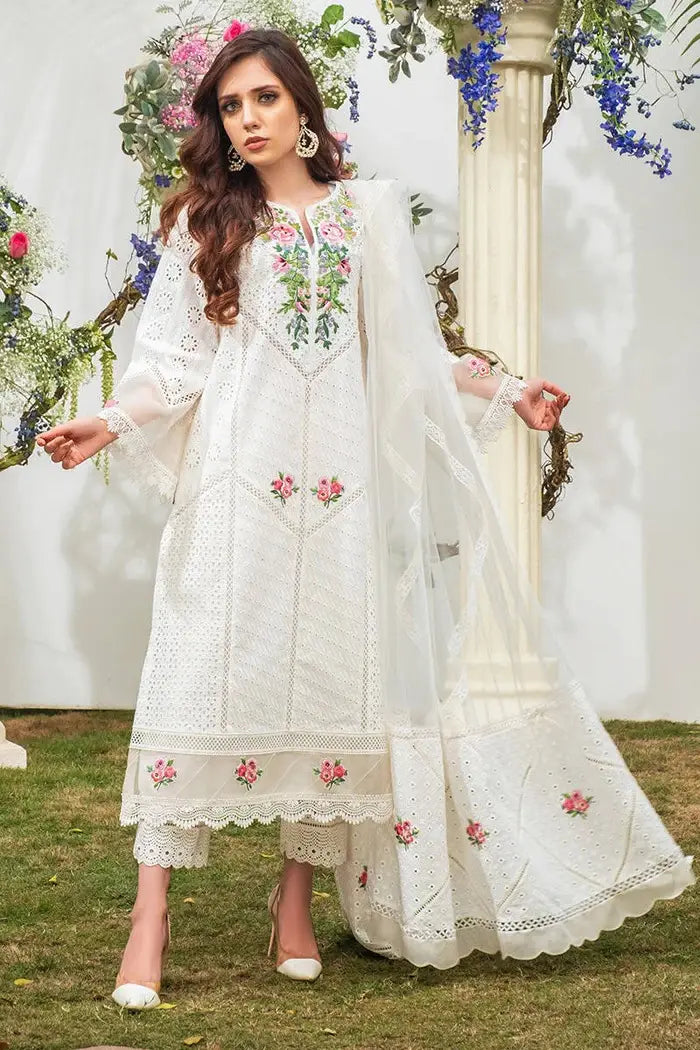 Farida Hasan White Luxury Lawn Collection Replica