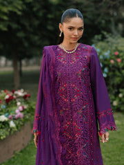 BIN ILYAS | LUXURY LAWN FULLY HEAVY MULTI THREAD EMBROIDERED WORK | UNSTITCHED 3-PIECE SUIT | D-105-B