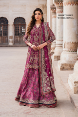 IZNIK | EXCLUSIVE GHARARA | ELEGANTLY PREMIUM HAND EMBELLISHMENT EMBROIDERED CHIFFON GHARARA | DC-ILC-04