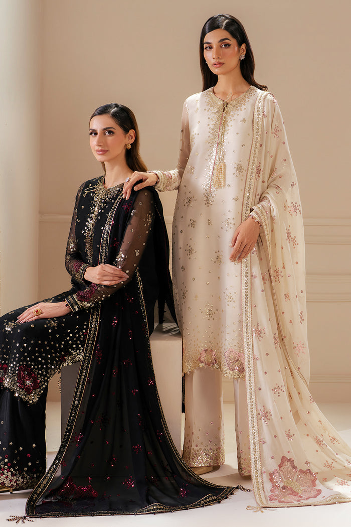 JAZMIN - ELEGANTLY ARTICLE | LUXURY CHIFFON | FULLY HEAVY EMBROIDERED SEQUENCE WORK | UNSTITCHED 3-PIECE SUIT | UC-3069