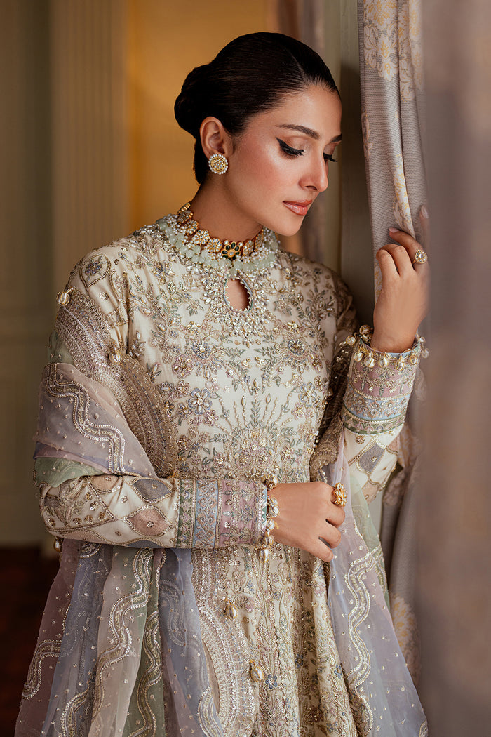 OUTCLASS ARTICLE BY BAROQUE | ELEGANTLY BRIDAL MAXI |PREMIUM HAND EMBELLISHMENT EMBROIDERED SOFT NET MAXI | UNSTITCHED 3-PIECE MAXI | CH13-06