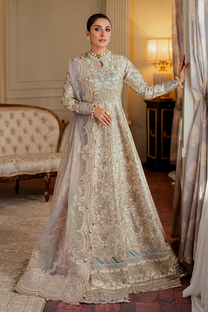 OUTCLASS ARTICLE BY BAROQUE | ELEGANTLY BRIDAL MAXI |PREMIUM HAND EMBELLISHMENT EMBROIDERED SOFT NET MAXI | UNSTITCHED 3-PIECE MAXI | CH13-06