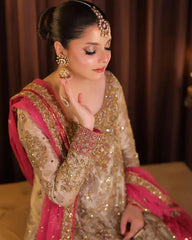 HARIS SHAKEEL | EXCLUSIVE WEAR | PREMIUM HAND EMBELLISHMENTE EMBROIDERED MESURI SHIRT | UNSTITCHED 3-PIECE SUIT
