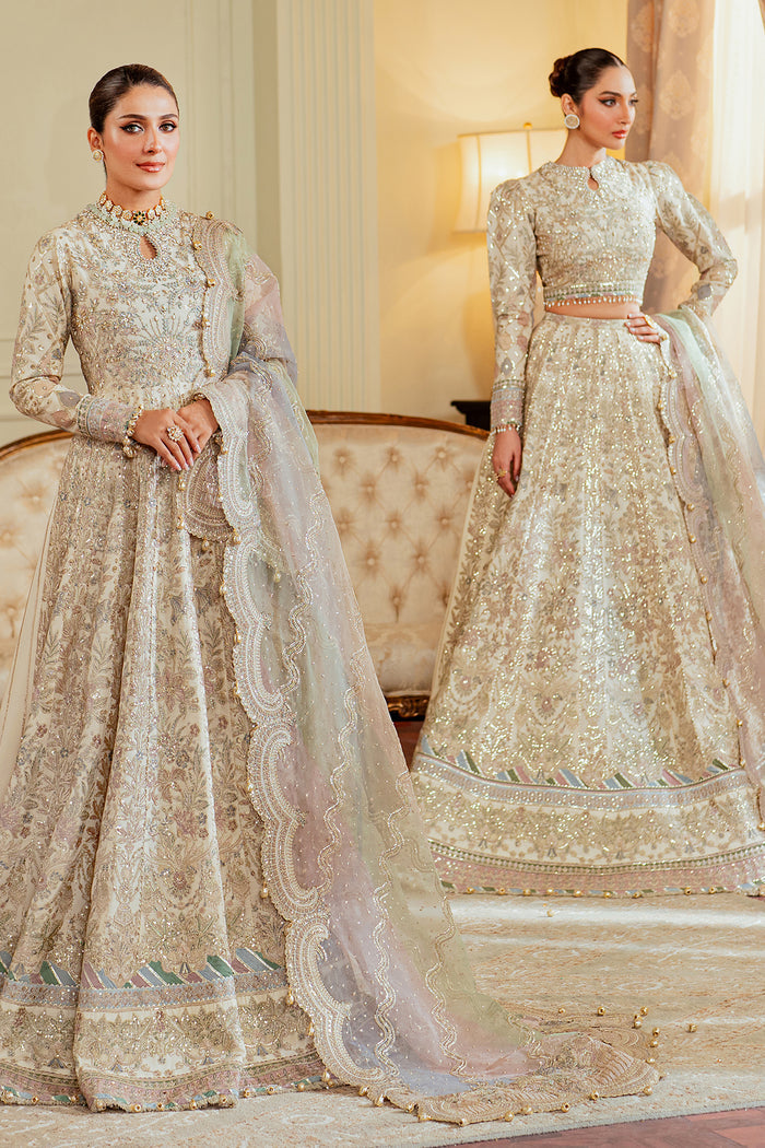 OUTCLASS ARTICLE BY BAROQUE | ELEGANTLY BRIDAL MAXI |PREMIUM HAND EMBELLISHMENT EMBROIDERED SOFT NET MAXI | UNSTITCHED 3-PIECE MAXI | CH13-06