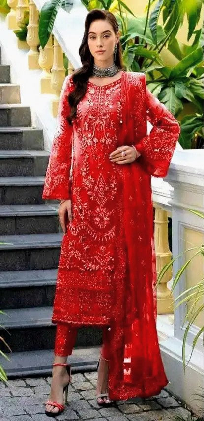 AVIANA BY SHANZAYOUTFIT | ELEGANTLY ARTICLE | EXCLUSIVE WEAR | PREMIUM HAND EMBELLISHMENT EMBROIDERED ORGANZA DRESS | UNSTITCHED 3-PIECE SUIT