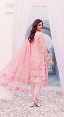 PINK DOVE BY SABEEN ABBAS | LUXURY CHICKENKARI WORK WITH FULL HEAVY EMBROIDERED LAWN | UNSTITCHED 3-PIECE SUIT