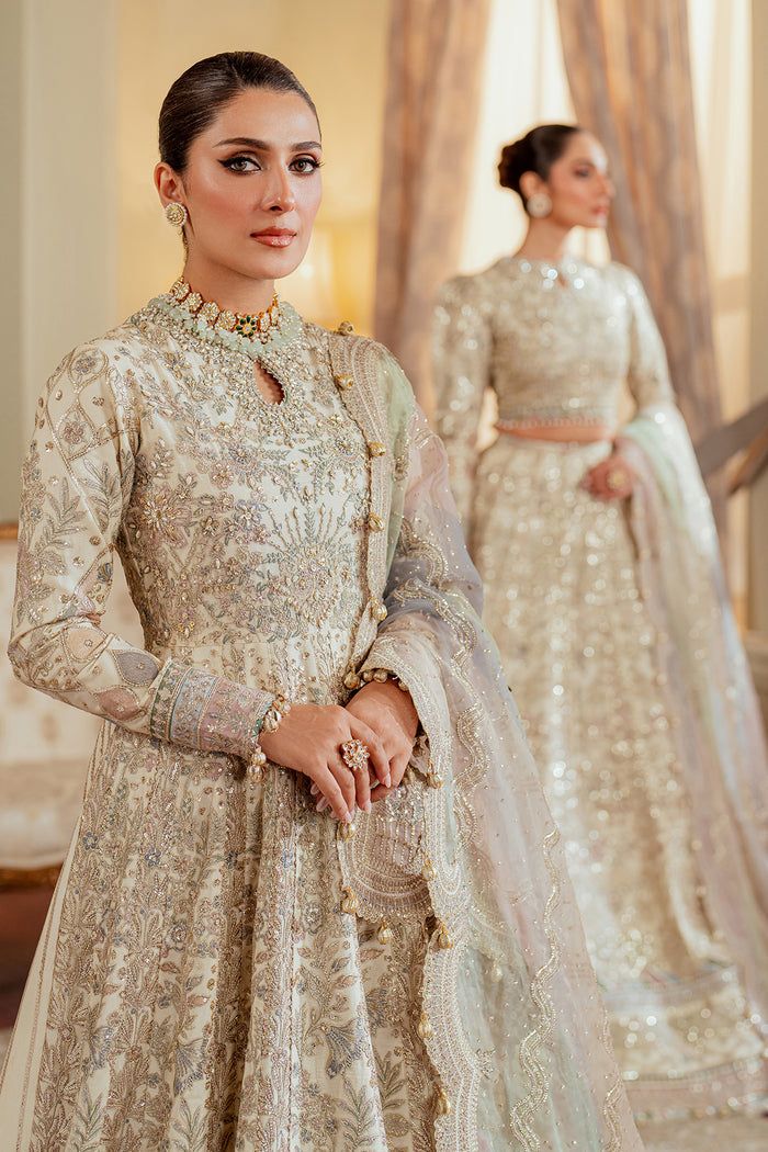 OUTCLASS ARTICLE BY BAROQUE | ELEGANTLY BRIDAL MAXI |PREMIUM HAND EMBELLISHMENT EMBROIDERED SOFT NET MAXI | UNSTITCHED 3-PIECE MAXI | CH13-06