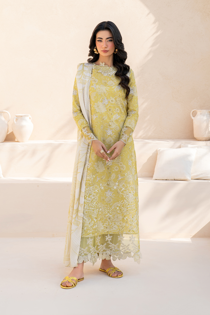 IZNIK | LUXURY DIGITAL PRINTED WITH HEAVY CHICKENKARI EMBROIDERED LAWN - UNSTITCHED 3-PIECE SUIT | EFL-08