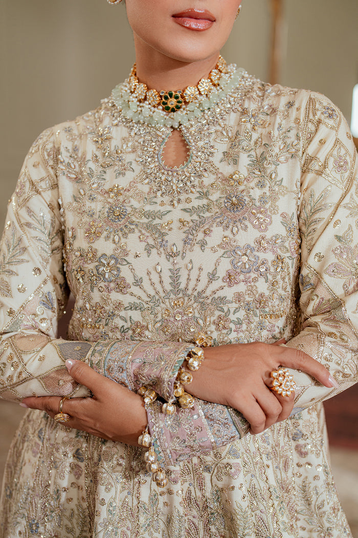 OUTCLASS ARTICLE BY BAROQUE | ELEGANTLY BRIDAL MAXI |PREMIUM HAND EMBELLISHMENT EMBROIDERED SOFT NET MAXI | UNSTITCHED 3-PIECE MAXI | CH13-06