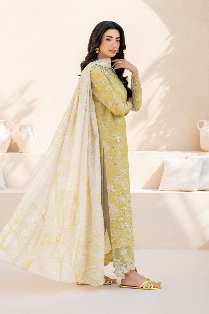 IZNIK | LUXURY DIGITAL PRINTED WITH HEAVY CHICKENKARI EMBROIDERED LAWN - UNSTITCHED 3-PIECE SUIT | EFL-08
