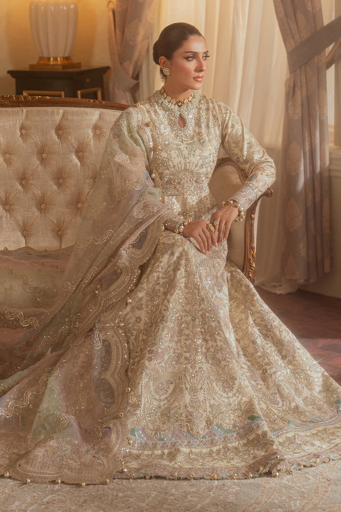 OUTCLASS ARTICLE BY BAROQUE | ELEGANTLY BRIDAL MAXI |PREMIUM HAND EMBELLISHMENT EMBROIDERED SOFT NET MAXI | UNSTITCHED 3-PIECE MAXI | CH13-06