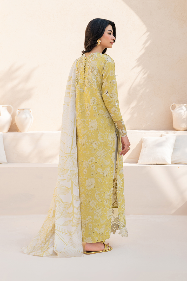 IZNIK | LUXURY DIGITAL PRINTED WITH HEAVY CHICKENKARI EMBROIDERED LAWN - UNSTITCHED 3-PIECE SUIT | EFL-08