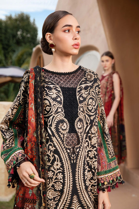 MARIA B | M PRINTS WITH HEAVY EMBROIDERED UNSTITCHED 3-PIECE SUIT | MPT-2512-B