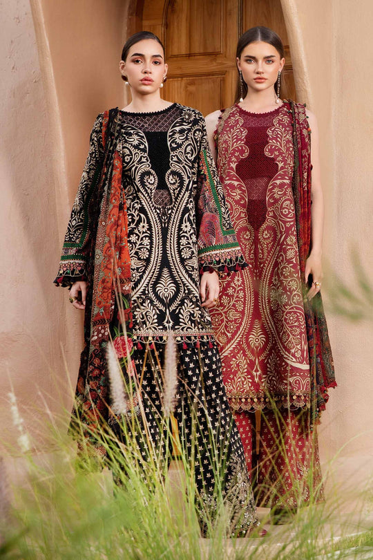 MARIA B | M PRINTS WITH HEAVY EMBROIDERED UNSTITCHED 3-PIECE SUIT | MPT-2512-B