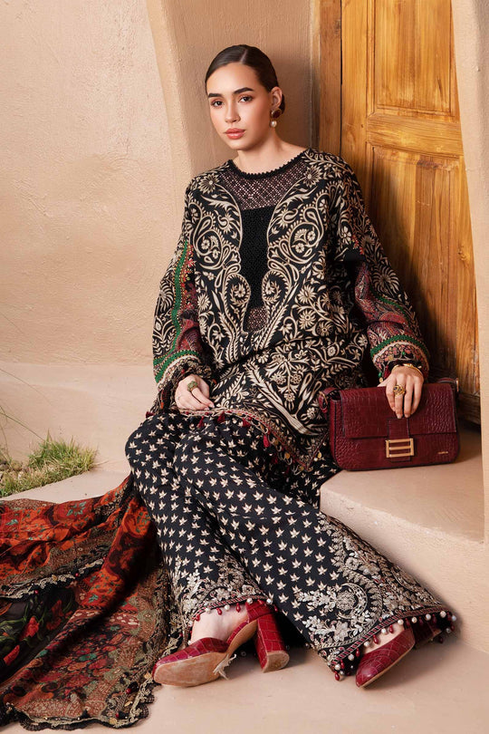 MARIA B | M PRINTS WITH HEAVY EMBROIDERED UNSTITCHED 3-PIECE SUIT | MPT-2512-B