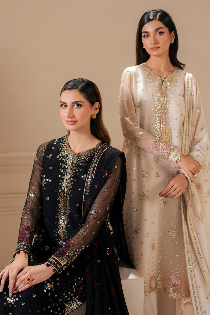 JAZMIN - ELEGANTLY ARTICLE | LUXURY CHIFFON | FULLY HEAVY EMBROIDERED SEQUENCE WORK | UNSTITCHED 3-PIECE SUIT | UC-3069