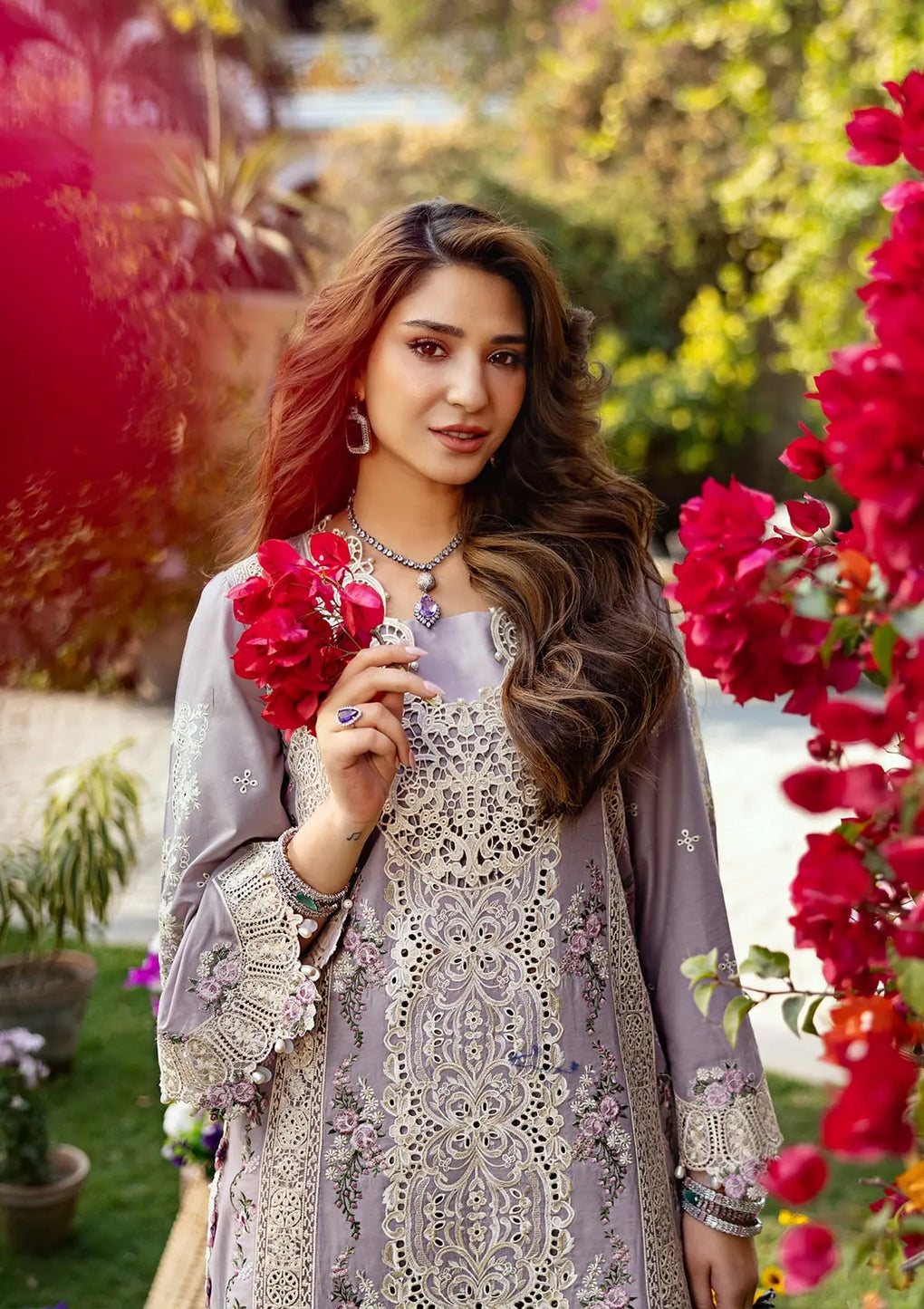 RAHA BY ELAF | LUXURY CHICKENKARI LAWN WITH FULLY HEAVY MULTI THREAD EMBROIDERED WORK | UNSTITCHED 3-PIECE SUIT ELM-1A