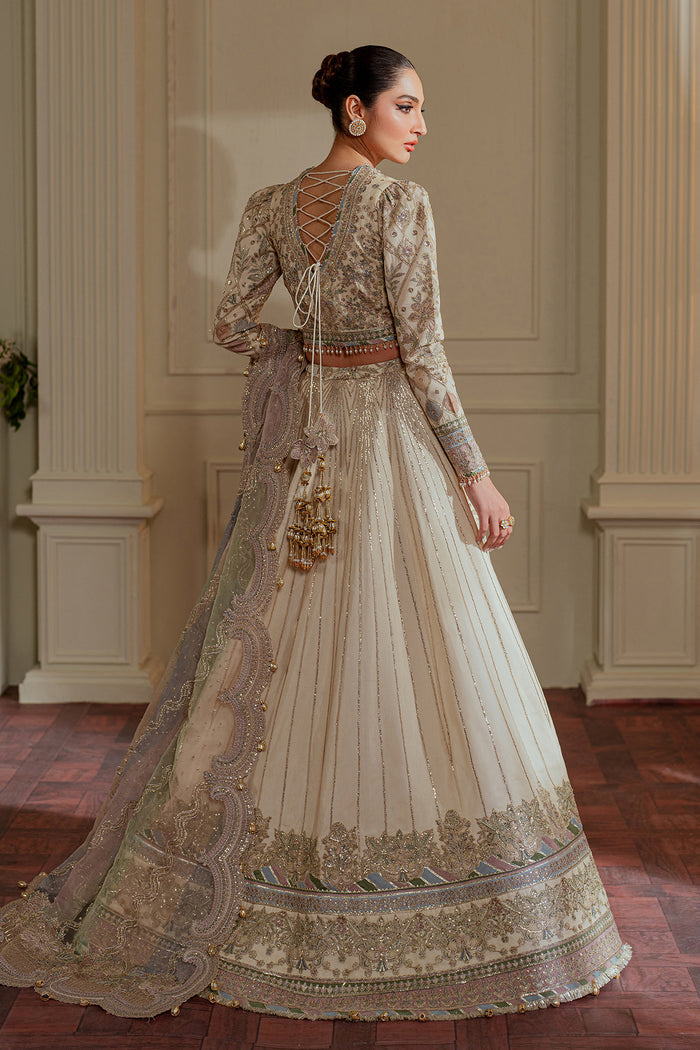OUTCLASS ARTICLE BY BAROQUE | ELEGANTLY BRIDAL MAXI |PREMIUM HAND EMBELLISHMENT EMBROIDERED SOFT NET MAXI | UNSTITCHED 3-PIECE MAXI | CH13-06