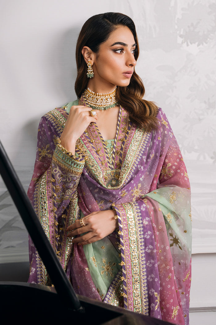 CHANTELLE BY BAROQUE | EXCLUSIVE WEAR | PREMIUM HAND EMBELLISHMENTE EMBROIDERED CHIFFON DRESS | UNSTITCHED 3-PIECE SUIT | DESIGN-12-08
