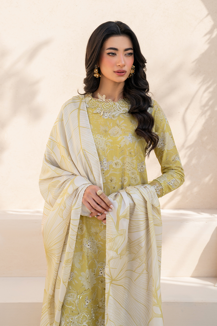 IZNIK | LUXURY DIGITAL PRINTED WITH HEAVY CHICKENKARI EMBROIDERED LAWN - UNSTITCHED 3-PIECE SUIT | EFL-08