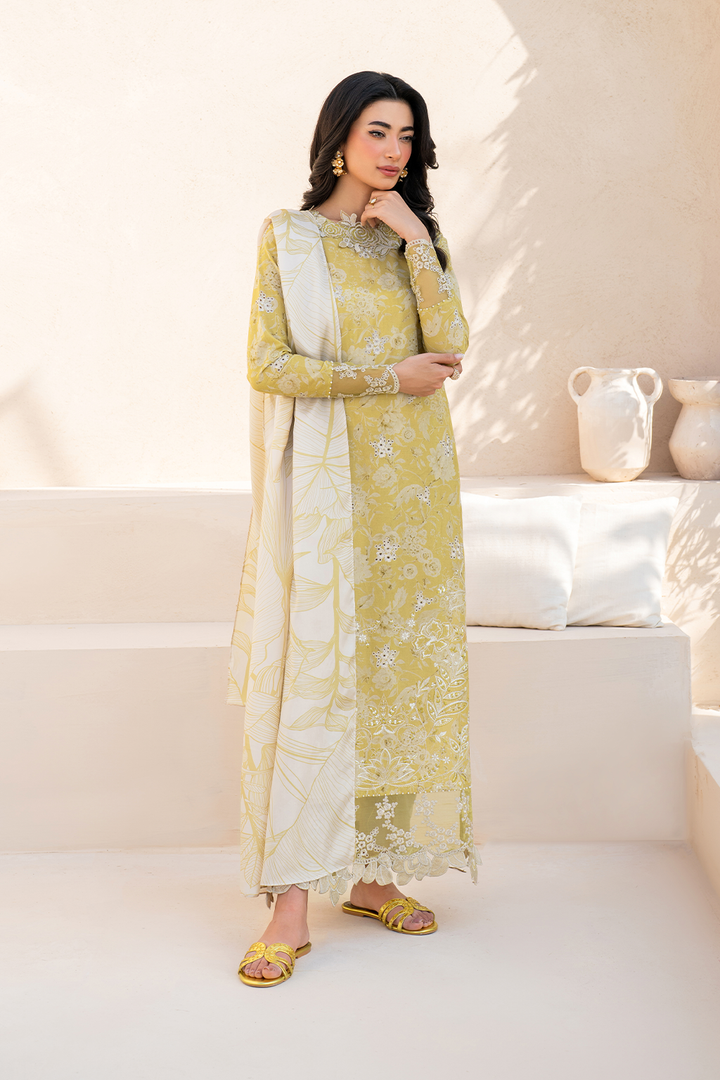 IZNIK | LUXURY DIGITAL PRINTED WITH HEAVY CHICKENKARI EMBROIDERED LAWN - UNSTITCHED 3-PIECE SUIT | EFL-08