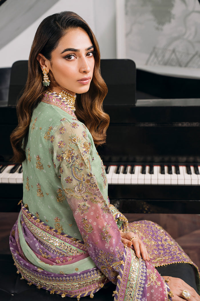 CHANTELLE BY BAROQUE | EXCLUSIVE WEAR | PREMIUM HAND EMBELLISHMENTE EMBROIDERED CHIFFON DRESS | UNSTITCHED 3-PIECE SUIT | DESIGN-12-08
