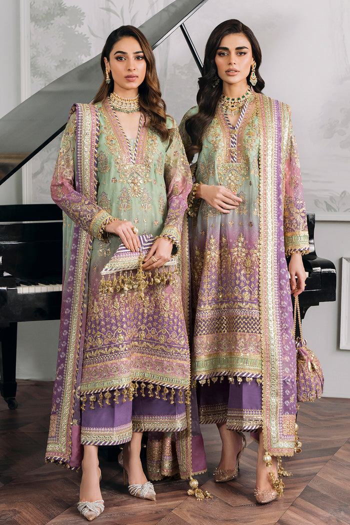 CHANTELLE BY BAROQUE | EXCLUSIVE WEAR | PREMIUM HAND EMBELLISHMENTE EMBROIDERED CHIFFON DRESS | UNSTITCHED 3-PIECE SUIT | DESIGN-12-08