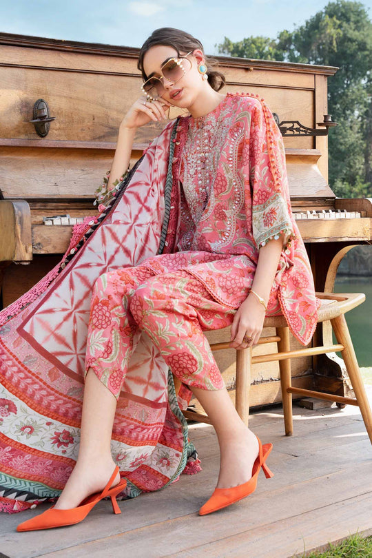 MARIA B | M PRINT 25' WITH EMBROIDERED LAWN | UNSTITCHED 3 PIECE SUIT | MPT-2513-A