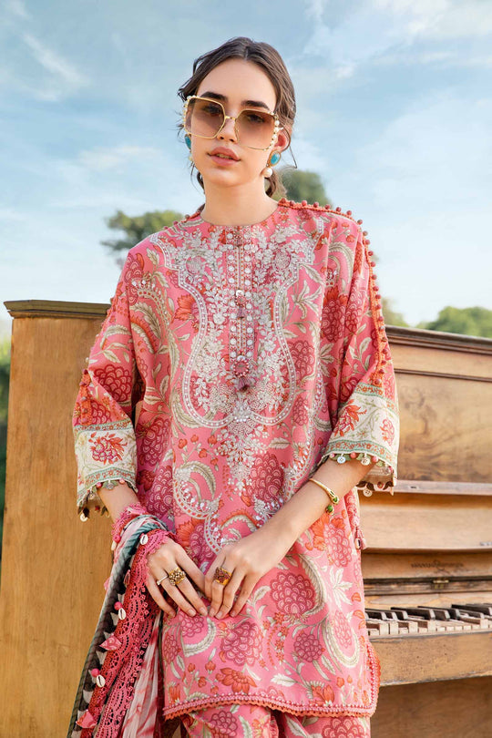 MARIA B | M PRINT 25' WITH EMBROIDERED LAWN | UNSTITCHED 3 PIECE SUIT | MPT-2513-A